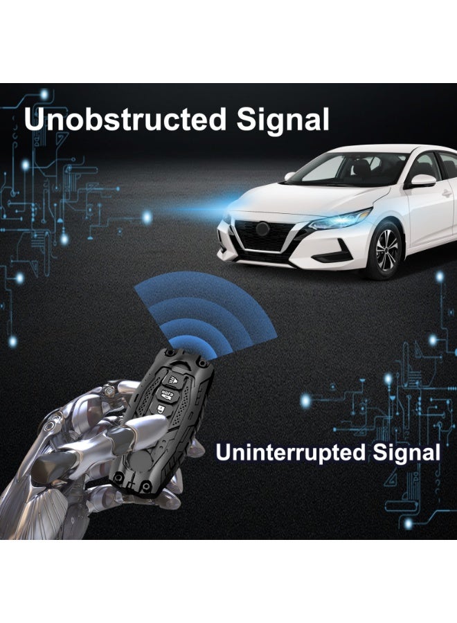 فيتوسي غطاء مفتاح السيارة مصنوع من سبيكة الزنك الثقيلة مع سلسلة مفاتيح – غلاف معدني متين لمفتاح السيارة، ملحقات متوافقة مع نيسان باثفايندر، روج، وكيكس 2023 و2024 (الطراز A) - Image 4