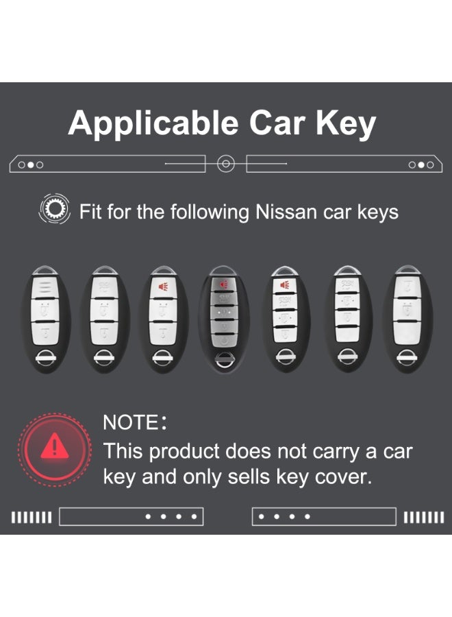 فيتوسي غطاء مفتاح السيارة مصنوع من سبيكة الزنك الثقيلة مع سلسلة مفاتيح – غلاف معدني متين لمفتاح السيارة، ملحقات متوافقة مع نيسان باثفايندر، روج، وكيكس 2023 و2024 (الطراز A) - Image 3