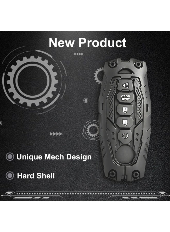 فيتوسي غطاء مفتاح السيارة مصنوع من سبيكة الزنك الثقيلة مع سلسلة مفاتيح – غلاف معدني متين لمفتاح السيارة، ملحقات متوافقة مع نيسان باثفايندر، روج، وكيكس 2023 و2024 (الطراز A) - Image 2