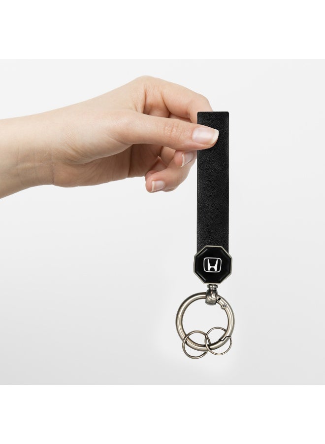 Honda Leather Car Keychain 12.5cm with 360° Swivel Metal Ring, Double Screw Lock, Soft Leather Strap Durable and Stylish Key Holder for Car Keys, Home Keys, Bags, Backpacks – Wear-Resistant & Anti-Fade Design - Image 4