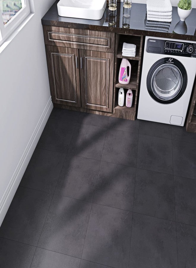 FunStick Peel and Stick Floor Tile Slate Grey Vinyl Flooring for Bathroom Floor Tiles Peel and Stick Waterproof Stick on Floor Tiles Sticky Laminate Flooring Sheets for Kitchen Bedroom 12x12In 5 Pcs - Image 5