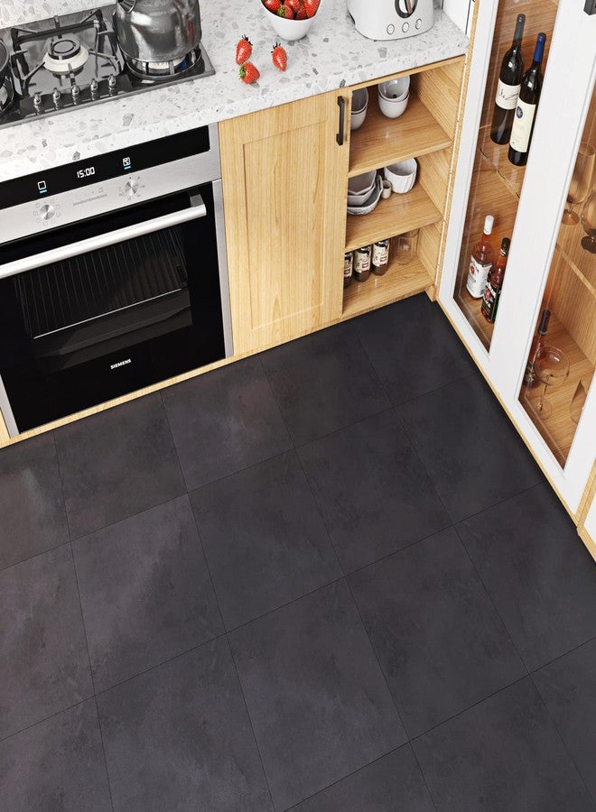 FunStick Peel and Stick Floor Tile Slate Grey Vinyl Flooring for Bathroom Floor Tiles Peel and Stick Waterproof Stick on Floor Tiles Sticky Laminate Flooring Sheets for Kitchen Bedroom 12x12In 5 Pcs - Image 2
