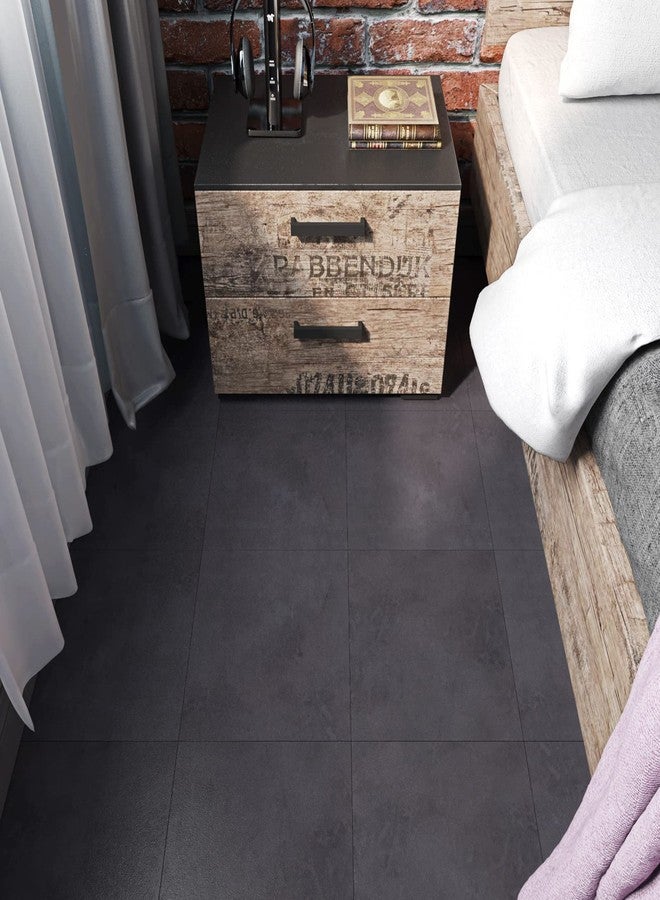 FunStick Peel and Stick Floor Tile Slate Grey Vinyl Flooring for Bathroom Floor Tiles Peel and Stick Waterproof Stick on Floor Tiles Sticky Laminate Flooring Sheets for Kitchen Bedroom 12x12In 5 Pcs - Image 3