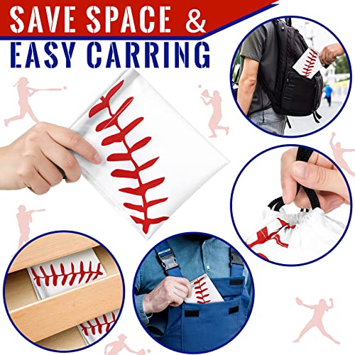 Shappy 12 Pieces Baseball Drawstring Bags Bulk Small Sport Goodie Bags Snack Treat Backpack for Ball Birthday Party Favor Team Gifts(10 x 12 Inch) - Image 3