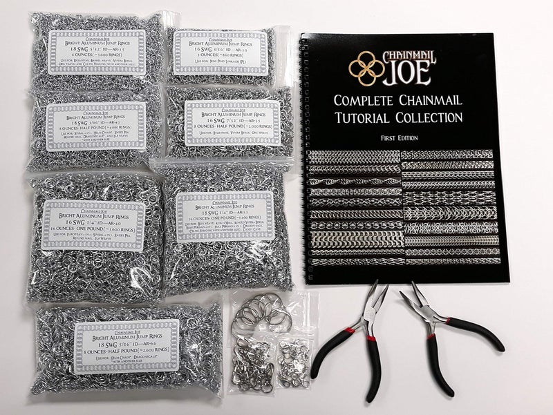 Chainmail Joe Complete Chainmail Kit - 20 Weave Tutorial Book, 23,000+ Rings(Over 4 Pounds), Clasps, and Tools - Image 3