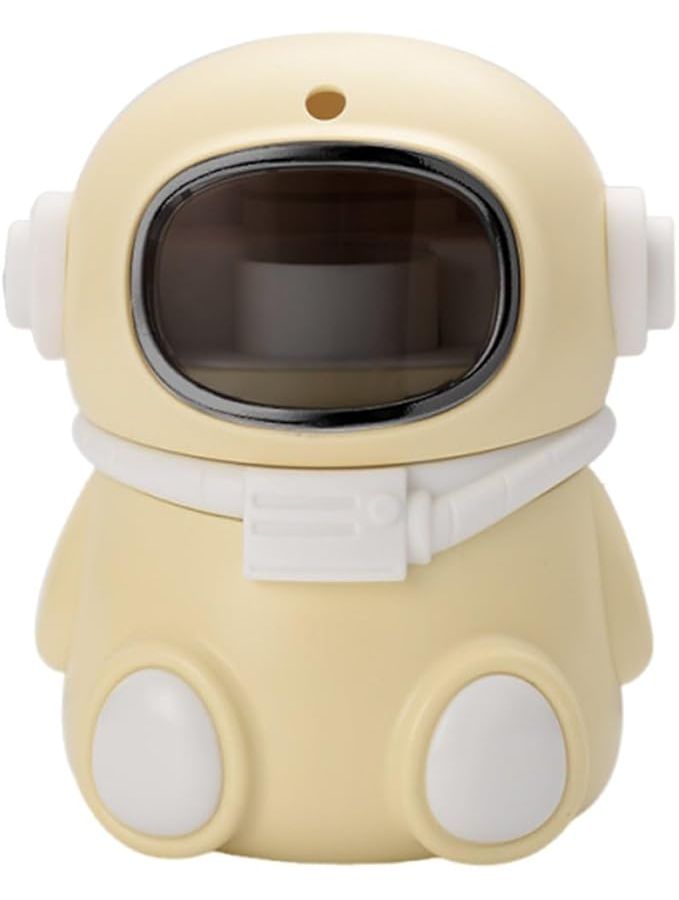 Astronauts Toothpick Dispenser Portable Press Type Yellow 4.09x3.46x2.99 Inch - Image 1