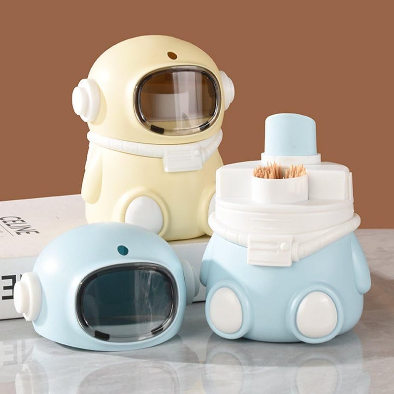 Astronauts Toothpick Dispenser Portable Press Type Yellow 4.09x3.46x2.99 Inch - Image 5