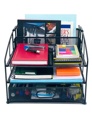 3 Tier Mesh Desk Organiser, 3 Tray With Sliding Drawer and Hanging File Holder, Office Supplies Organiser, Black, HTC-ZEN-274. - pzsku/ZBE8E5E822032CEC2AC7EZ/45/_/1661109052/9c1162c5-d653-4bf8-a0ec-67731ae95aa1