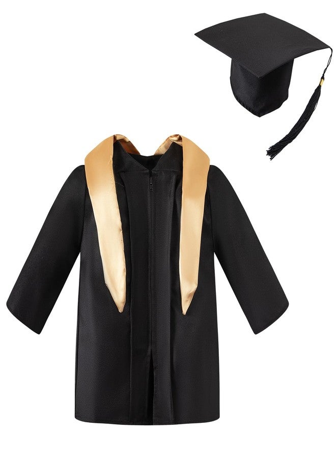 Okbebe Baby Graduation Cap and Gown Toddler Graduate Outfit Set Infant NICU Preschool Grad Gift (Blcak 0-6M) - Image 3