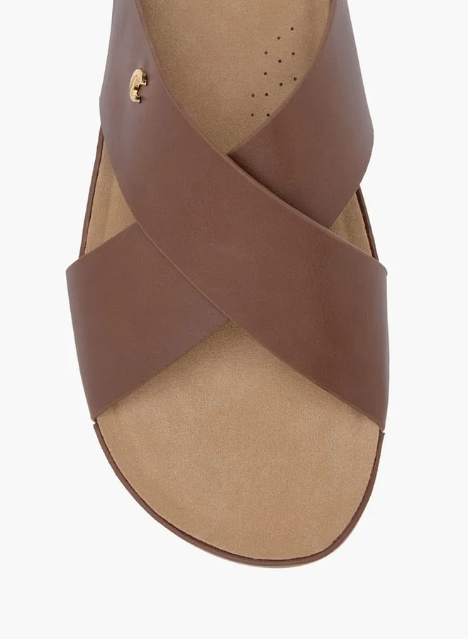Le Confort Women Solid Cross Strap Sandals with Wedge Heels