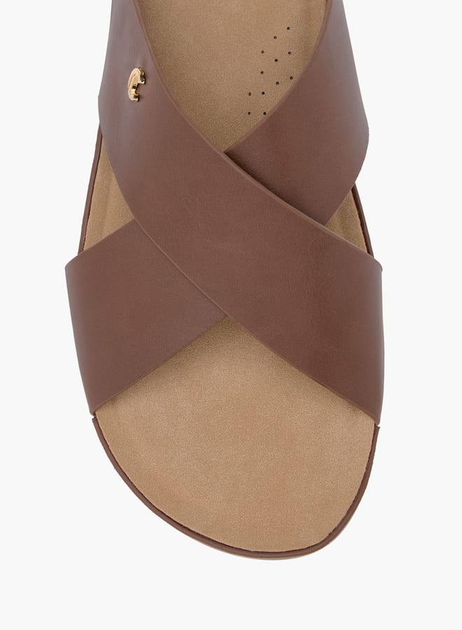 Le Confort Women Solid Cross Strap Sandals with Wedge Heels  - Image 4