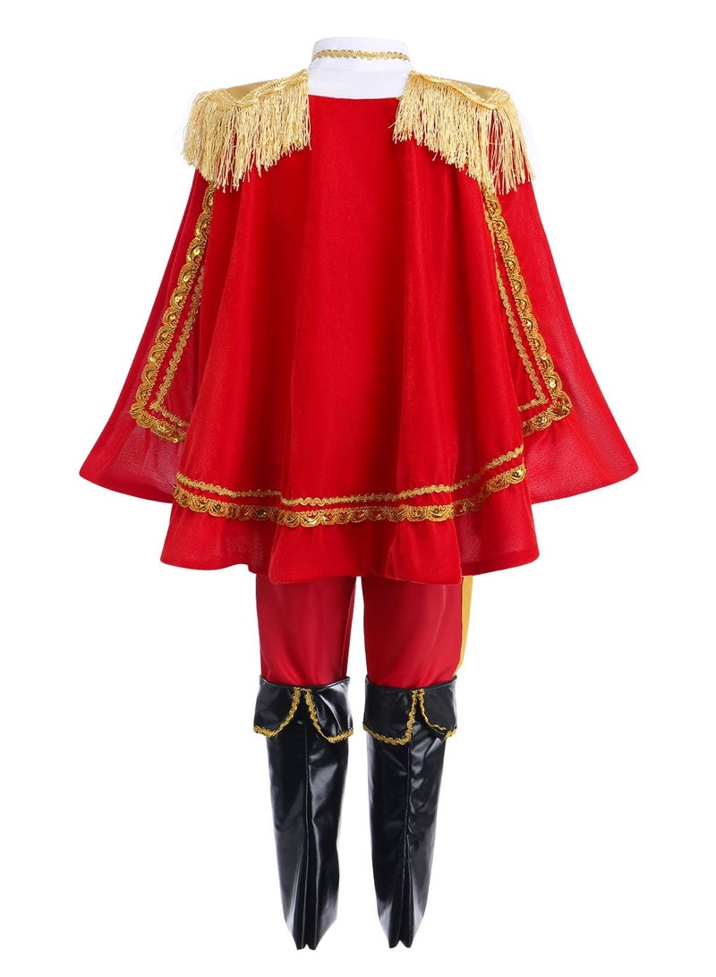 زي الأمير الساحر للأولاد الصغار من العصور الوسطى، جاكيت الأمير الملكي، سروال التاج، فستان الحفلات - Image 3