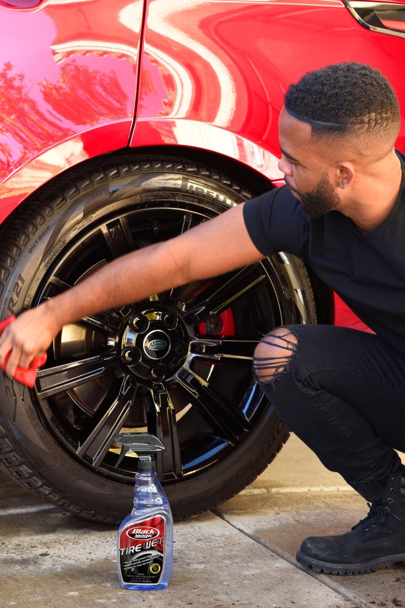 Black Magic 120217 Tire Wet, 23oz (Pack of 2) -Specially Formulated Tire Shine to Keep Them Looking Wet, Black, and Glossy with One Quick Spray - Image 3