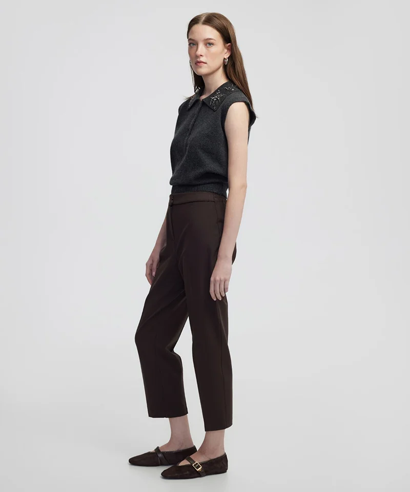 Ipekyol  Contrast-Piping Cigarette Trousers for Women | Best Price UAE