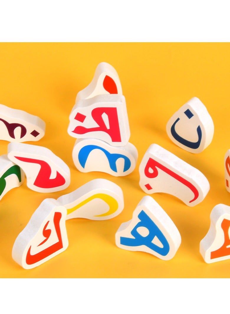 Arabic Alphabet Puzzle Toys Wooden Colorful Language Learn Toy 3D Puzzle Kids Early Educational Montessori Matching Letter Toy - Image 3