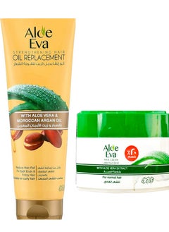 Aloe Eva Aloe Eva Hair Cream With Aloe Vera Extract + Oil ReplaCement With Aloe Vera & Moroccan Argan Oil 435Ml 