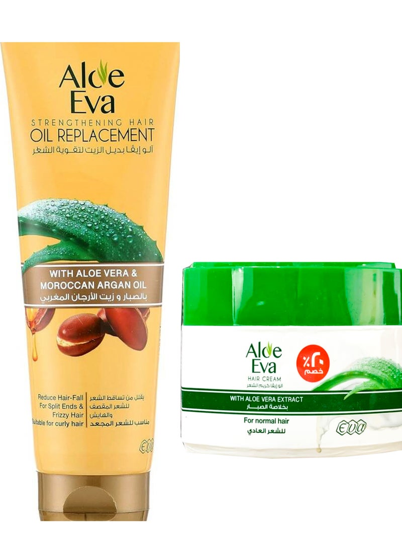 Aloe Eva Aloe Eva Hair Cream With Aloe Vera Extract + Oil ReplaCement With Aloe Vera & Moroccan Argan Oil 435Ml
