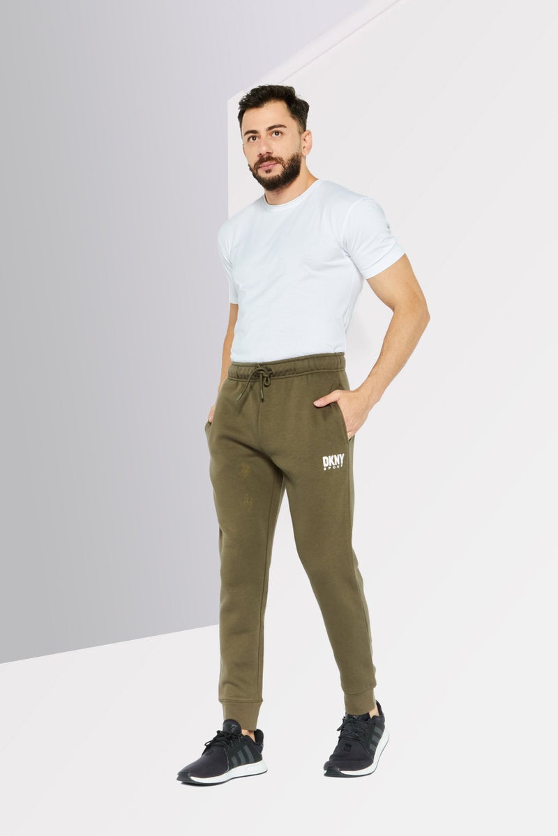 DKNY Sport Men Sportswear Fit Brand Logo Outdoor Sweatpants, Olive - Image 2
