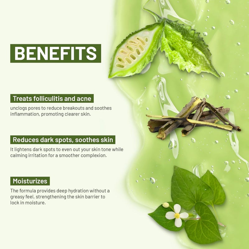 ABERA Folliculitis BHA Shower Gel HighPerformance Folliculitis Body Wash Wild Bitter Melon Extract Reduces Back Acne Hyperkeratosis1014 fl oz - Image 3