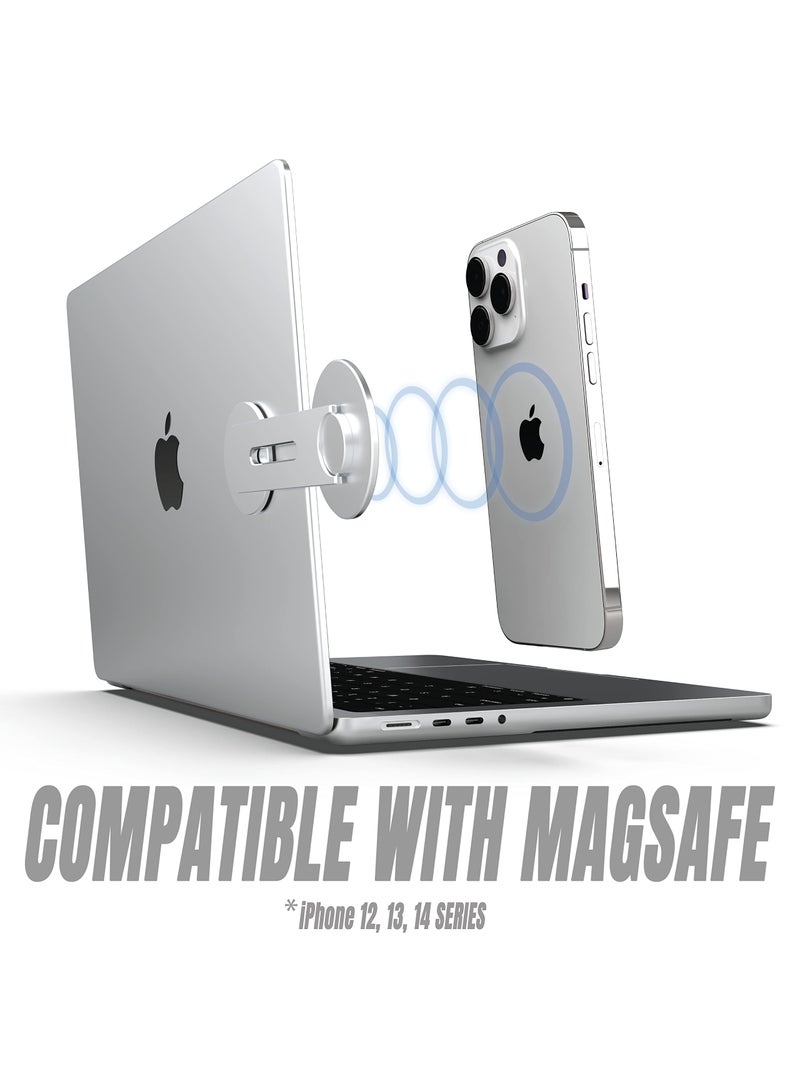 SYOSI Hidden mobile phone holder, lim Magnetic Phone Holder Swivels 180° for Laptops and Monitors - Adjustable Magnetic Arm - Compatible with iPhone 14/13/12 Plus Pro Max Mini - Image 5
