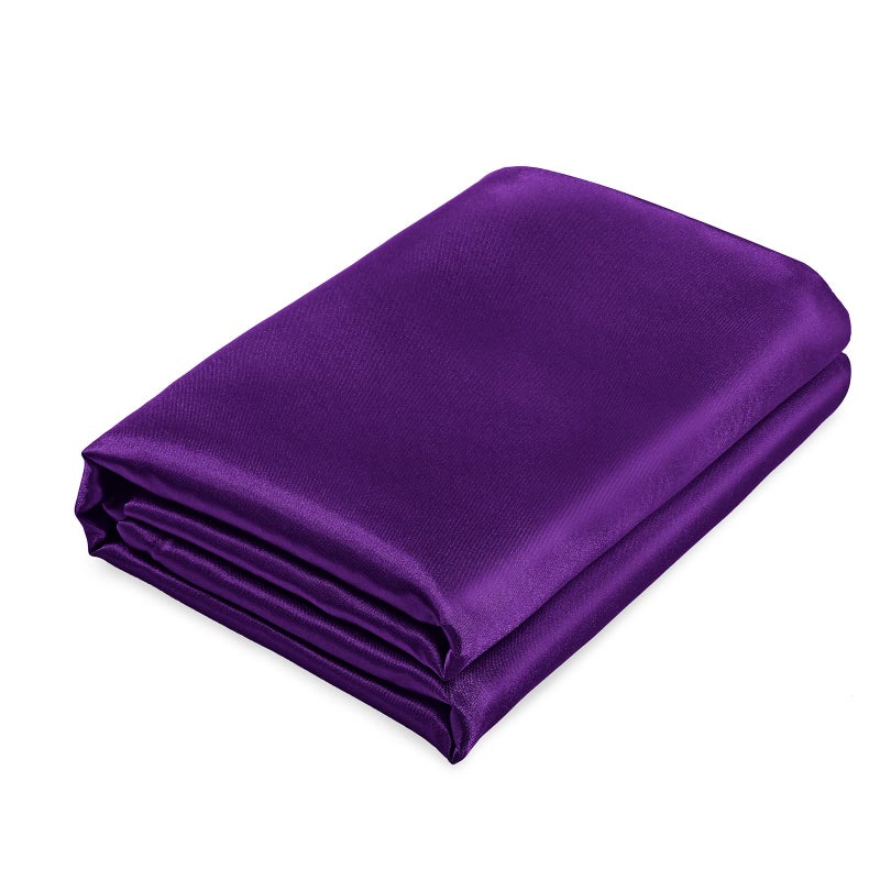 Homiest Purple Satin Flat Sheet Queen Flat Sheet Only  Queen Top Sheet Silky Bedding Flat Sheet for Queen Mattress  Luxury & Ultra Soft Flat Bed Sheet Single Flat Sheets Sold Separately - Image 1