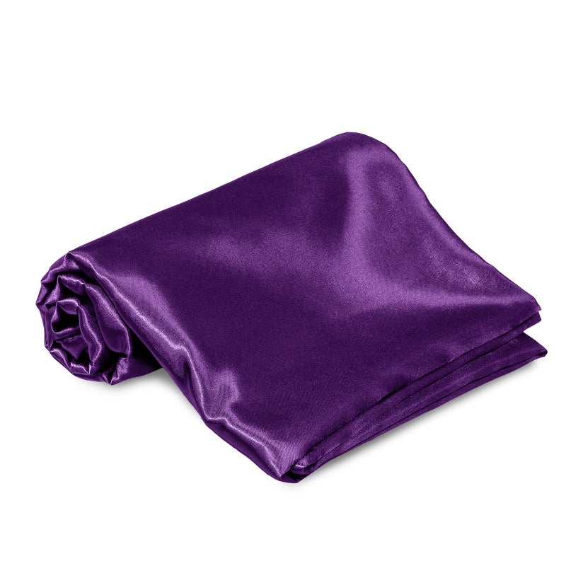 Homiest Purple Satin Flat Sheet Queen Flat Sheet Only  Queen Top Sheet Silky Bedding Flat Sheet for Queen Mattress  Luxury & Ultra Soft Flat Bed Sheet Single Flat Sheets Sold Separately - Image 2