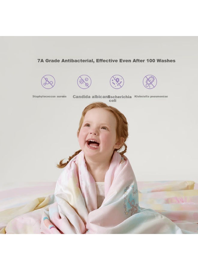 Luolaikids Luolai Children's Baby Class A Antibacterial Washable Machine Washable Lyocell Silk Quilt Kindergarten Air Conditioning Summer Quilt 120*150cm - Image 1
