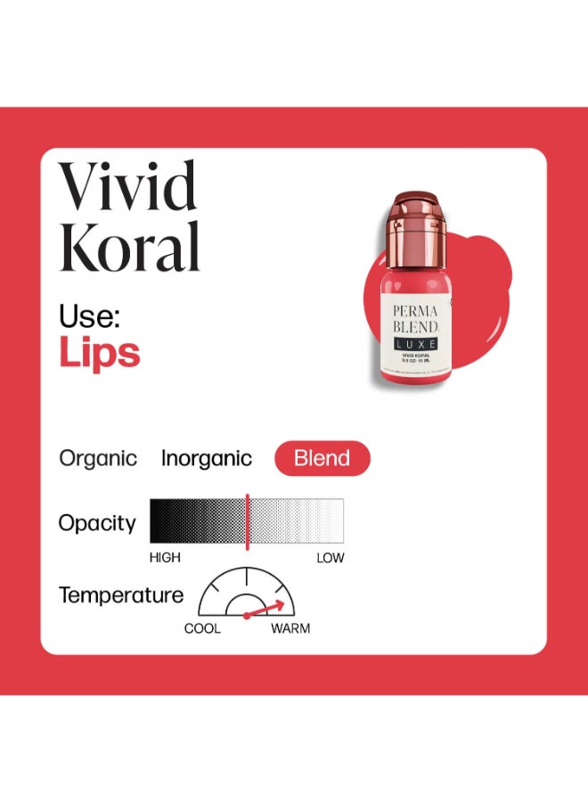 Perma Blend Luxe Lip Pigments Vivid Koral 15Ml Lxvk1/2-S - Image 2