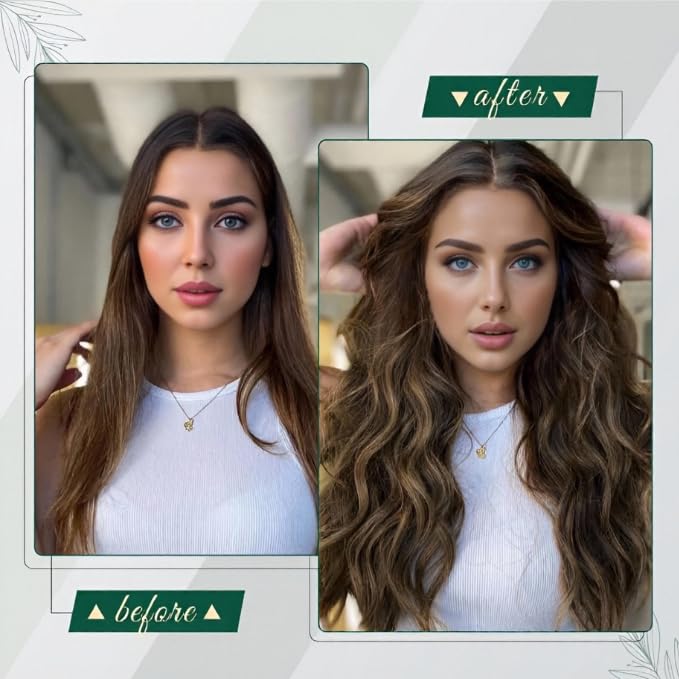 RUNATURE Sew in Hair Extensions Real Human Hair, Brown Highlight Weft Hair Extensions, Weft Human Hair Extension Sew in Real Remy Hair, Full Head, Thick Natural Hair, 14 Inch 100g - Image 2