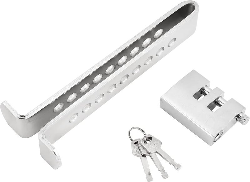 DASBET Anti-Theft Brake Clutch Lock 9 Holes Anti-Theft Device Safety Tool Vehicle Brake Pedal Lock Stainless Steel Car Brake Lock with 3 Keys - Image 1