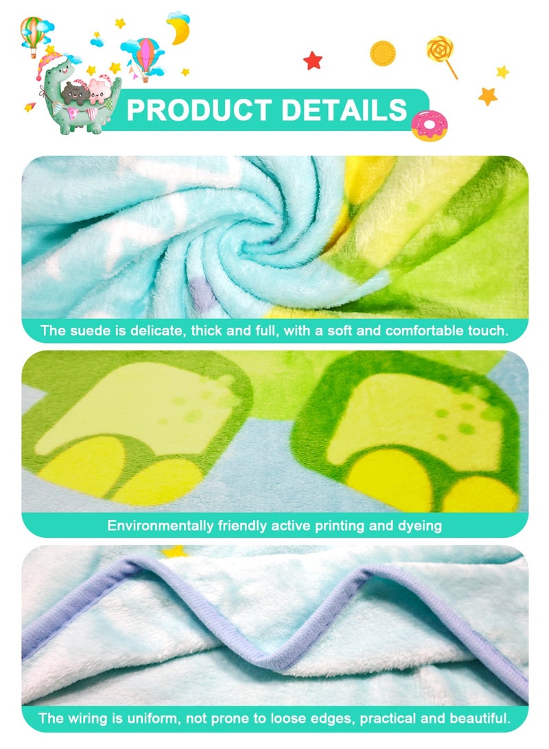 أوربازار بطانية أطفال للجنسين حديثي الولادة، بطانية ديناصور صغيرة فائقة النعومة ومريحة، لسرير الحضانة للأطفال الصغار وبطانيات عربة الأطفال وسرير الأطفال وهدايا الاستحمام، (تمساح 39 × 55 بوصة) - Image 3