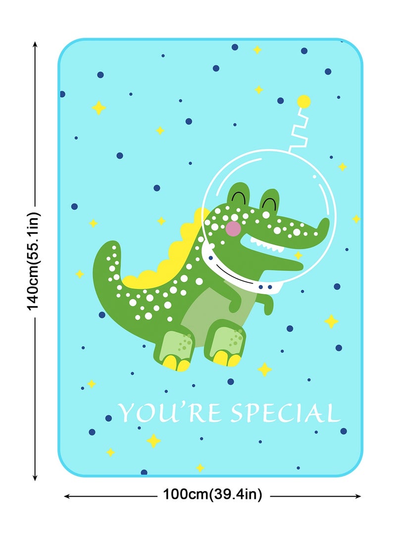 أوربازار بطانية أطفال للجنسين حديثي الولادة، بطانية ديناصور صغيرة فائقة النعومة ومريحة، لسرير الحضانة للأطفال الصغار وبطانيات عربة الأطفال وسرير الأطفال وهدايا الاستحمام، (تمساح 39 × 55 بوصة) - Image 5