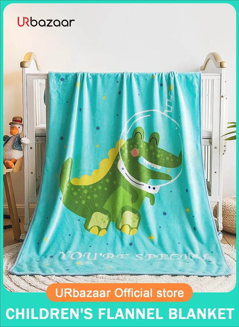 أوربازار بطانية أطفال للجنسين حديثي الولادة، بطانية ديناصور صغيرة فائقة النعومة ومريحة، لسرير الحضانة للأطفال الصغار وبطانيات عربة الأطفال وسرير الأطفال وهدايا الاستحمام، (تمساح 39 × 55 بوصة) - Image 1