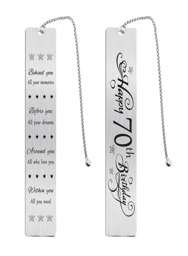 Jzxwan Happy 70th Birthday Gifts for Women Men, 70 Year Old Birthday Bookmark Gift for Male Female, 70 Bday Decorations - Image 1