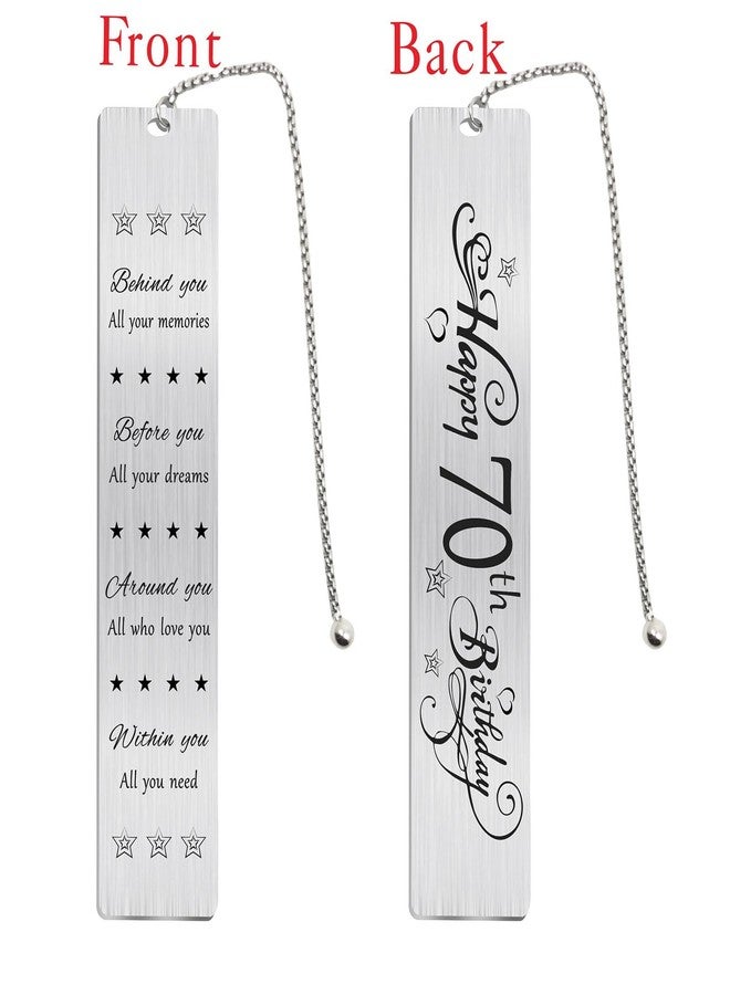 Jzxwan Happy 70th Birthday Gifts for Women Men, 70 Year Old Birthday Bookmark Gift for Male Female, 70 Bday Decorations - Image 2