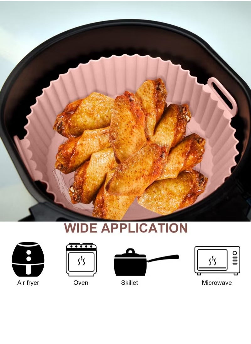Beauenty - Air Fryer Silicone Pot 2Pcs Air Fryer Silicone Liners Round Food Safe Non Stick Air Fryer Basket Accessories Reusable Replacement of Flammable Parchment Liner Paper Fits 3QT 4QT 5QT Air Fryer - Image 1