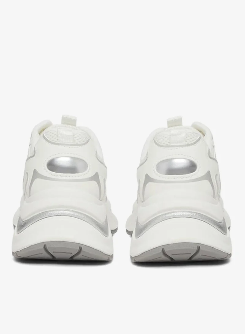 Styli Active White Lace Up Chunky Sneakers