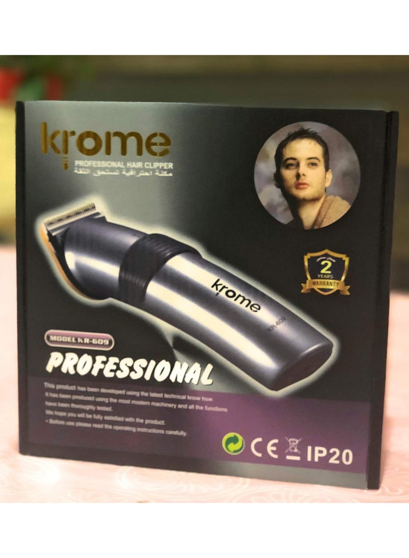 كروم ماكينة قص الشعر للرجال KR-609 - Image 4