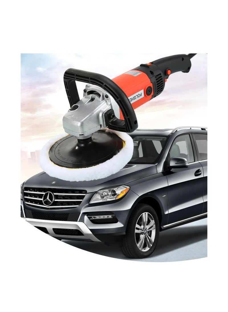 1200W to 1400W 7-inch Electric Car Polisher Machine,Buffer Polisher，with Wool Buffing Pad ，1 Backing pad Double Insulated with Speed Control (Speed-3000rpm) ,Red - Image 5