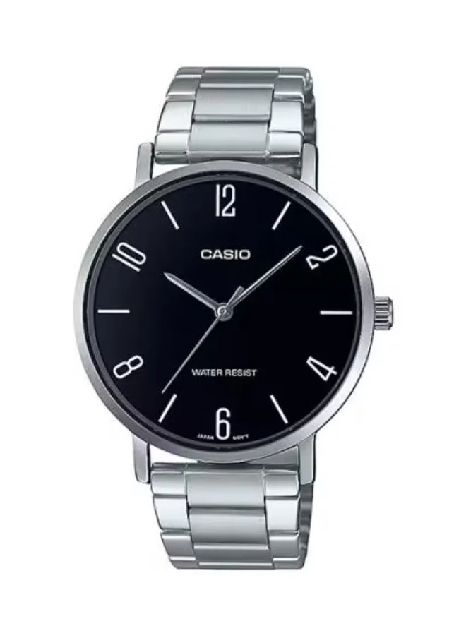 CASIO Men's Analog Display Watch With Silver Stainless Steel Strap - MTP-VT01D-1B2UDF