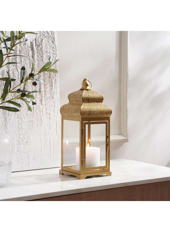 Pan Home فوانيس معدنية عزيزة 16x16x40 سم - ذهبية - Image 1