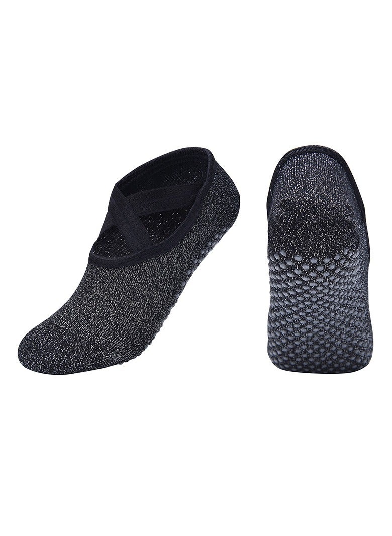 Yoga Socks for Women Non Slip Straps Athletic Sock Pair Socks Women Ballet Workout  - Image 1