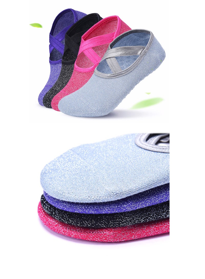 Yoga Socks for Women Non Slip Straps Athletic Sock Pair Socks Women Ballet Workout  - Image 4