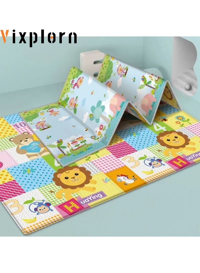 Vixplorn Large waterproof soft baby play mat, baby floor mat, foldable baby play mat, indoor and outdoor reinforced crawling mat, suitable for home, kindergarten, outdoor and travel use (Size：180*100*1cm) - Image 1