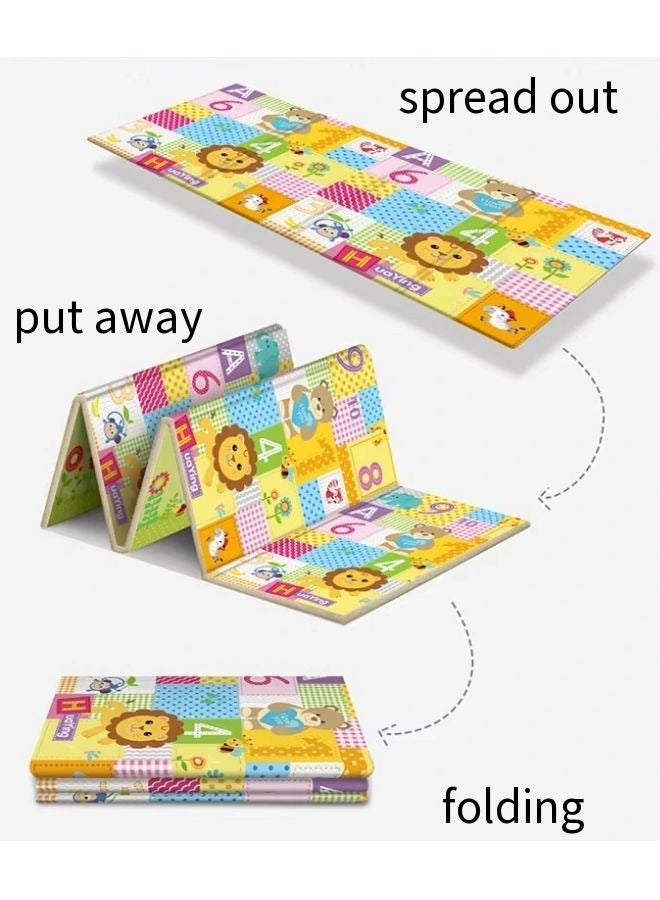 Vixplorn Large waterproof soft baby play mat, baby floor mat, foldable baby play mat, indoor and outdoor reinforced crawling mat, suitable for home, kindergarten, outdoor and travel use (Size：180*100*1cm) - Image 3