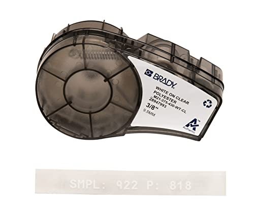 Brady Authentic (M21-375-430-WT-CL) Harsh Environment Polyester Label for Lab, Asset Tracking and Datacom, White on Clear- For M210, M210-LAB, M211, BMP21-PLUS and BMP21-LAB Printers, 0.375" W, 21' L - Image 5