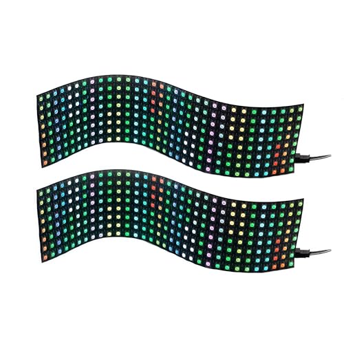 SVFISHKK WS2812B RGB LED Digital Individually Addressable Panel Light LED Module Matrix Screen DC5V Controllers Image Video Text Display (2pcs 8x32 Pixels) - Image 1