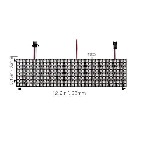 SVFISHKK WS2812B RGB LED Digital Individually Addressable Panel Light LED Module Matrix Screen DC5V Controllers Image Video Text Display (2pcs 8x32 Pixels) - Image 5