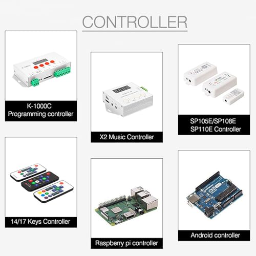 SVFISHKK WS2812B RGB LED Digital Individually Addressable Panel Light LED Module Matrix Screen DC5V Controllers Image Video Text Display (2pcs 8x32 Pixels) - Image 3