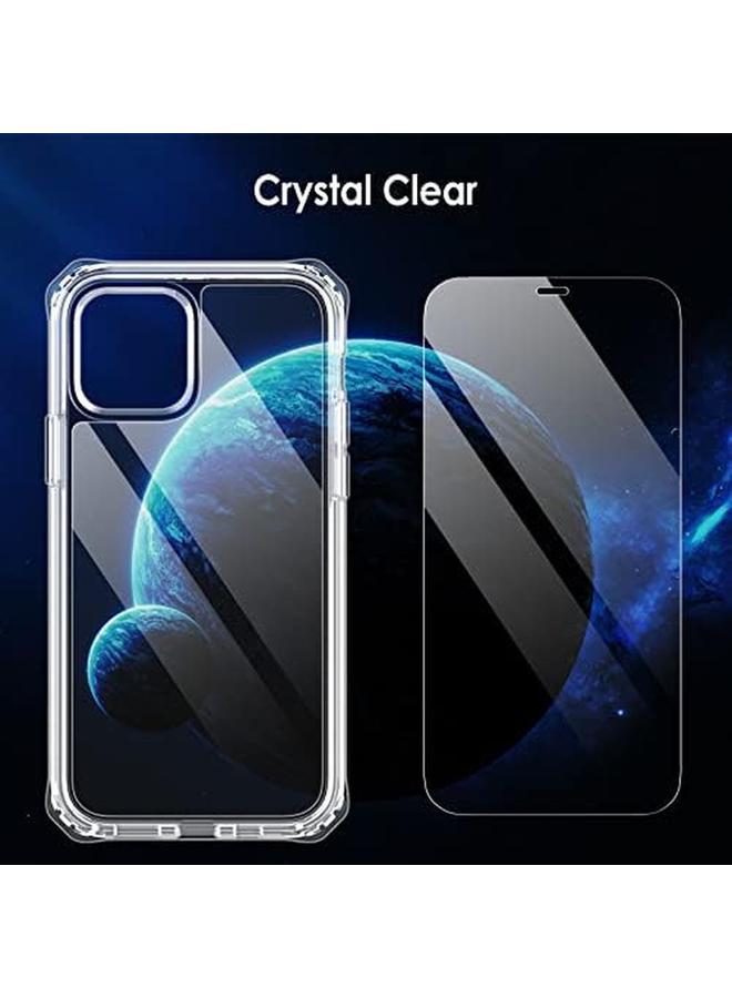 جي تيك جراب لهاتف iPhone 12 12 Pro مقاس 6.1 بوصة مع قطعتين من واقي الشاشة الزجاجي المقوى 360 غطاء حماية كامل للجسم مقاوم للصدمات وظهر شفاف - Image 5